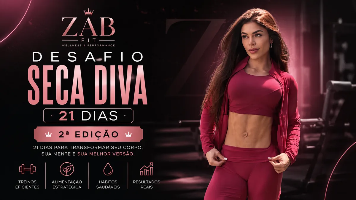 Capa oficial do Desafio Seca Diva, programa de 21 dias da ZAB FIT